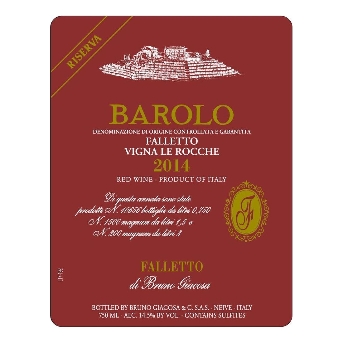 2016 Bruno Giacosa, Barolo, Falletto Vigna Le Rocche Riserva 1x150cl ...